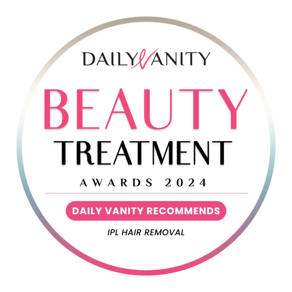 daily vanity beauty treatment awards badge - IPL hair removal - blush