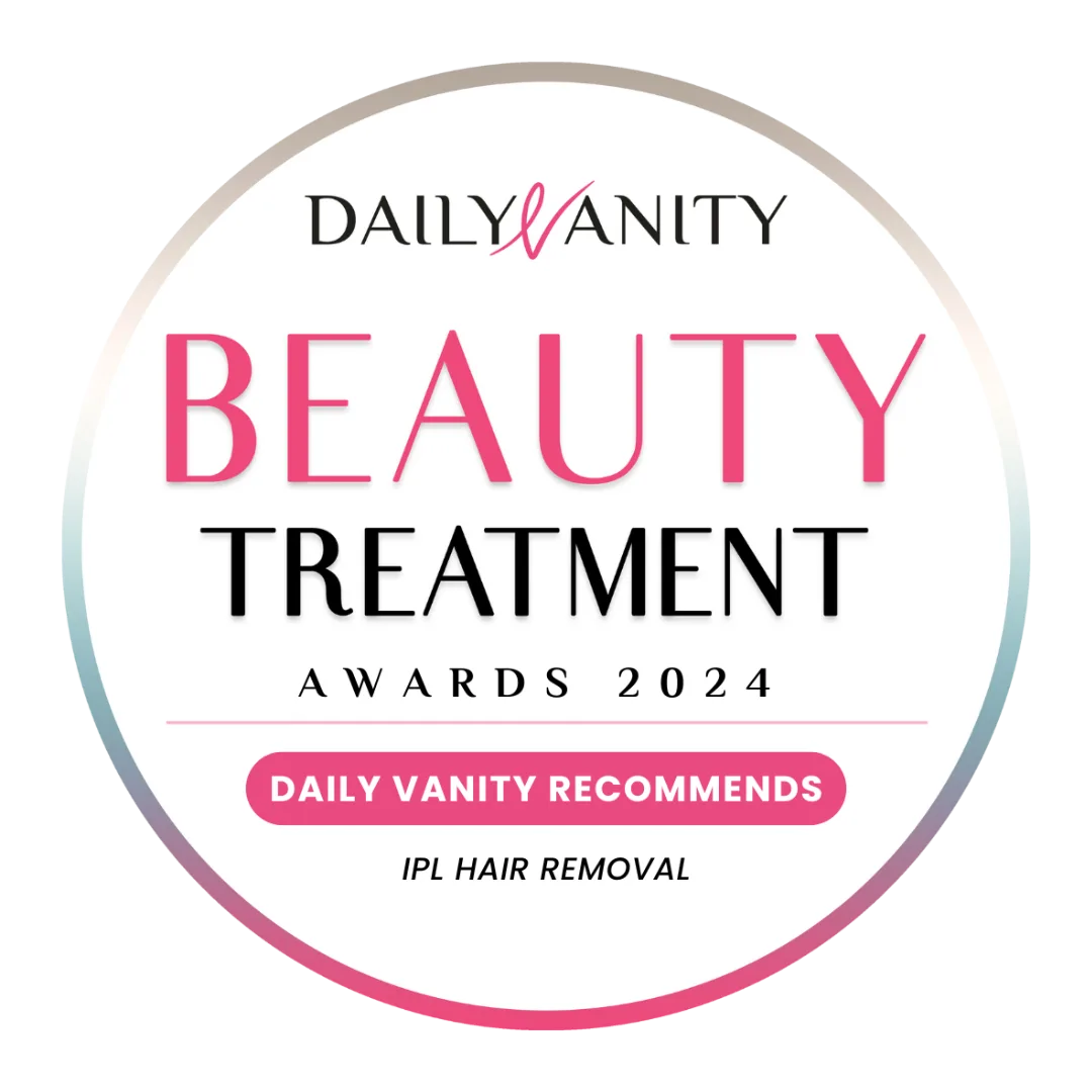 daily vanity beauty treatment awards badge - IPL hair removal - blush