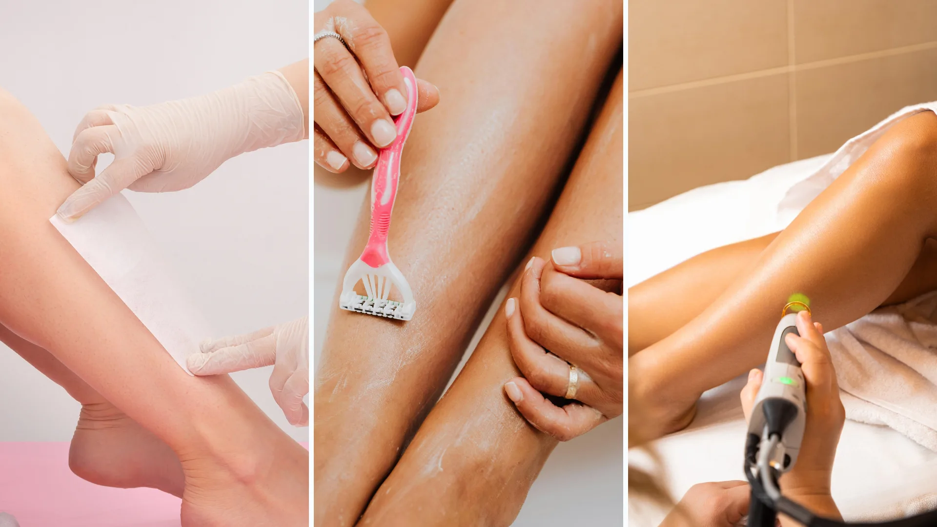 waxing, shaving, laser